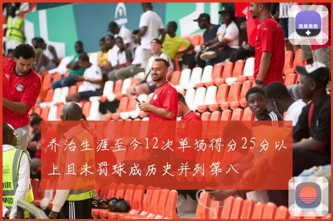 乔治生涯至今12次单场得分25分以上且未罚球成历史并列第八